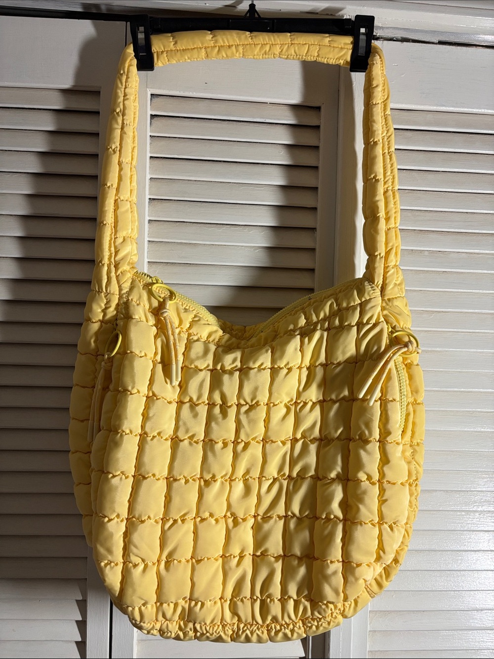 Yellow Quilted Shoulder Bag - Lightweight Everyday Tote